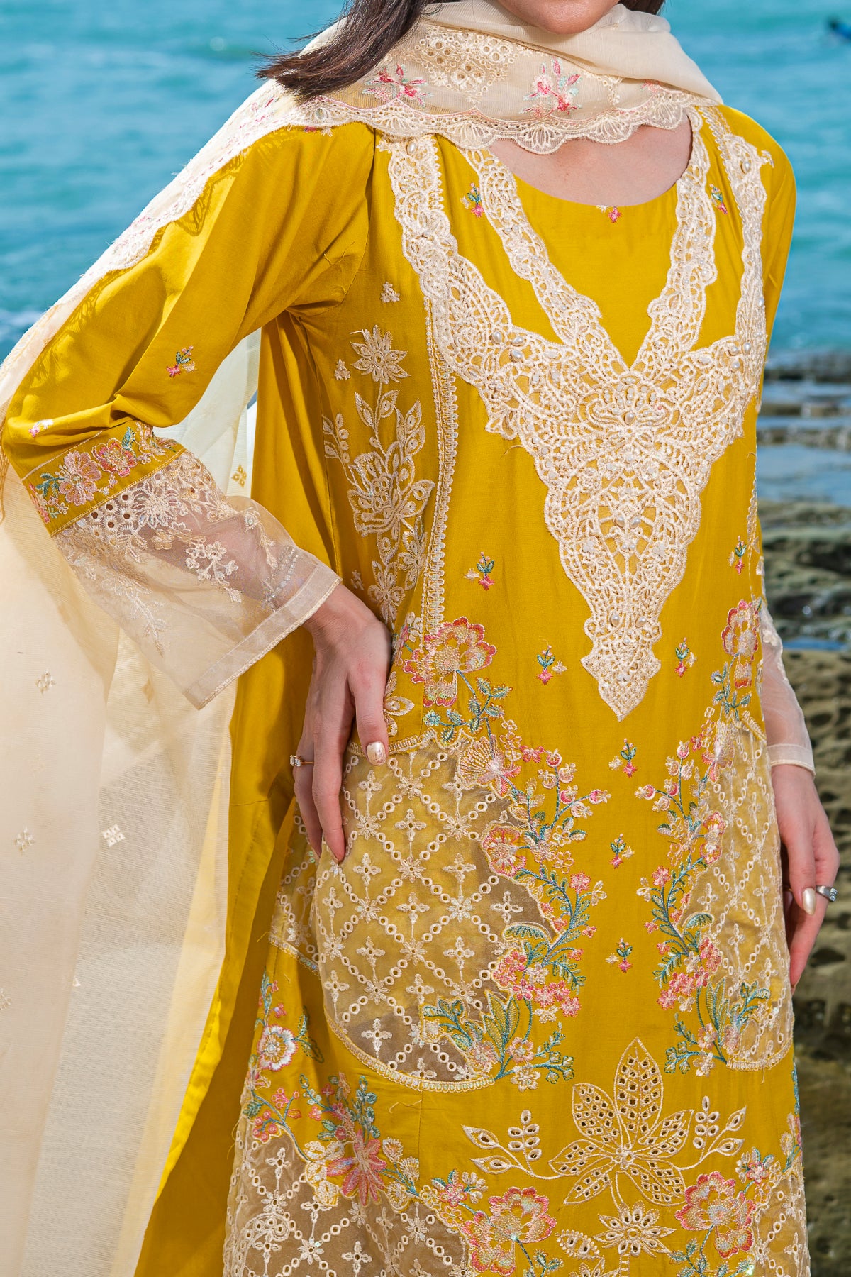 WOMEN'S-3 PIECE EMBROIDERY COTTON | CTN-479