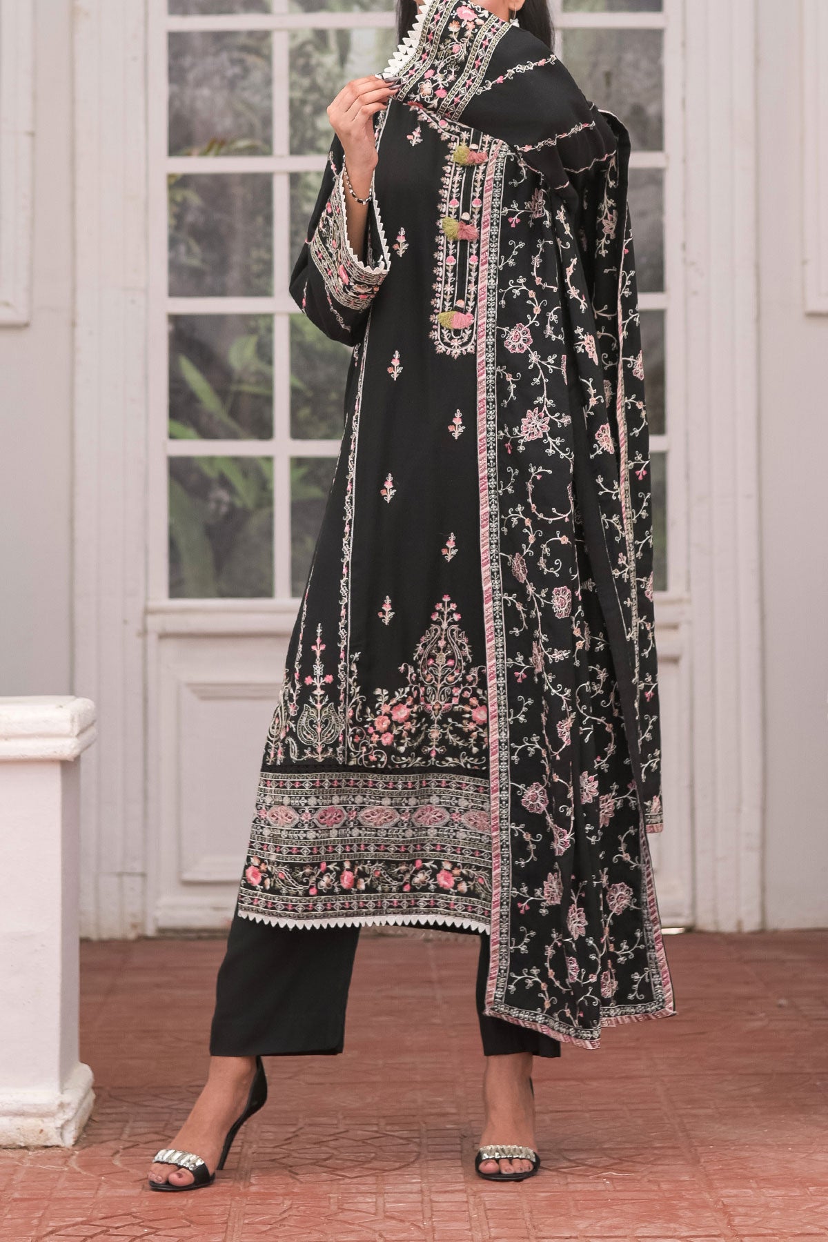 3 PIECE UNSTITCHED EMBROIDERY DHANAK| UN-DH-20