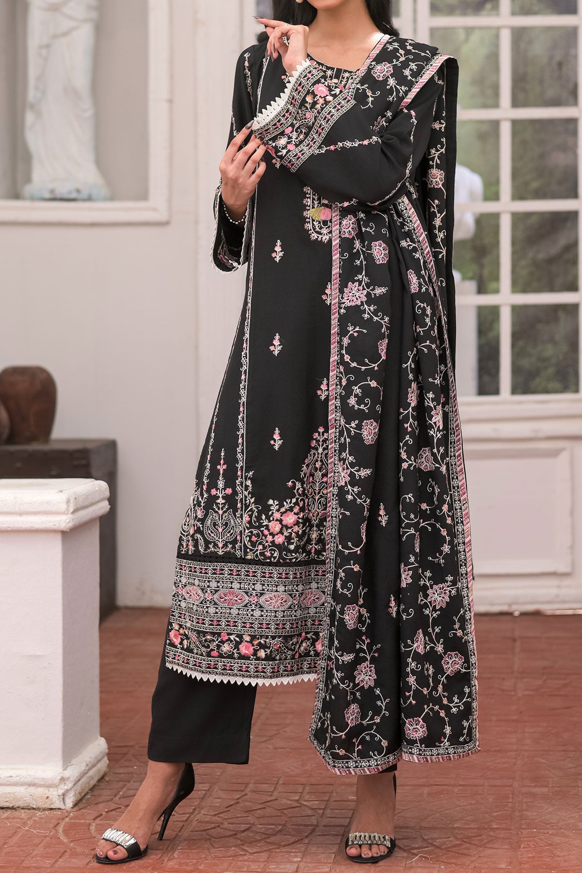 3 PIECE UNSTITCHED EMBROIDERY DHANAK| UN-DH-20