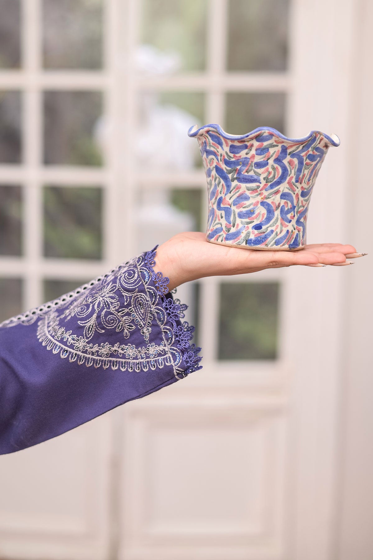 3 PIECE UNSTITCHED EMBROIDERY DHANAK| UN-DH-25