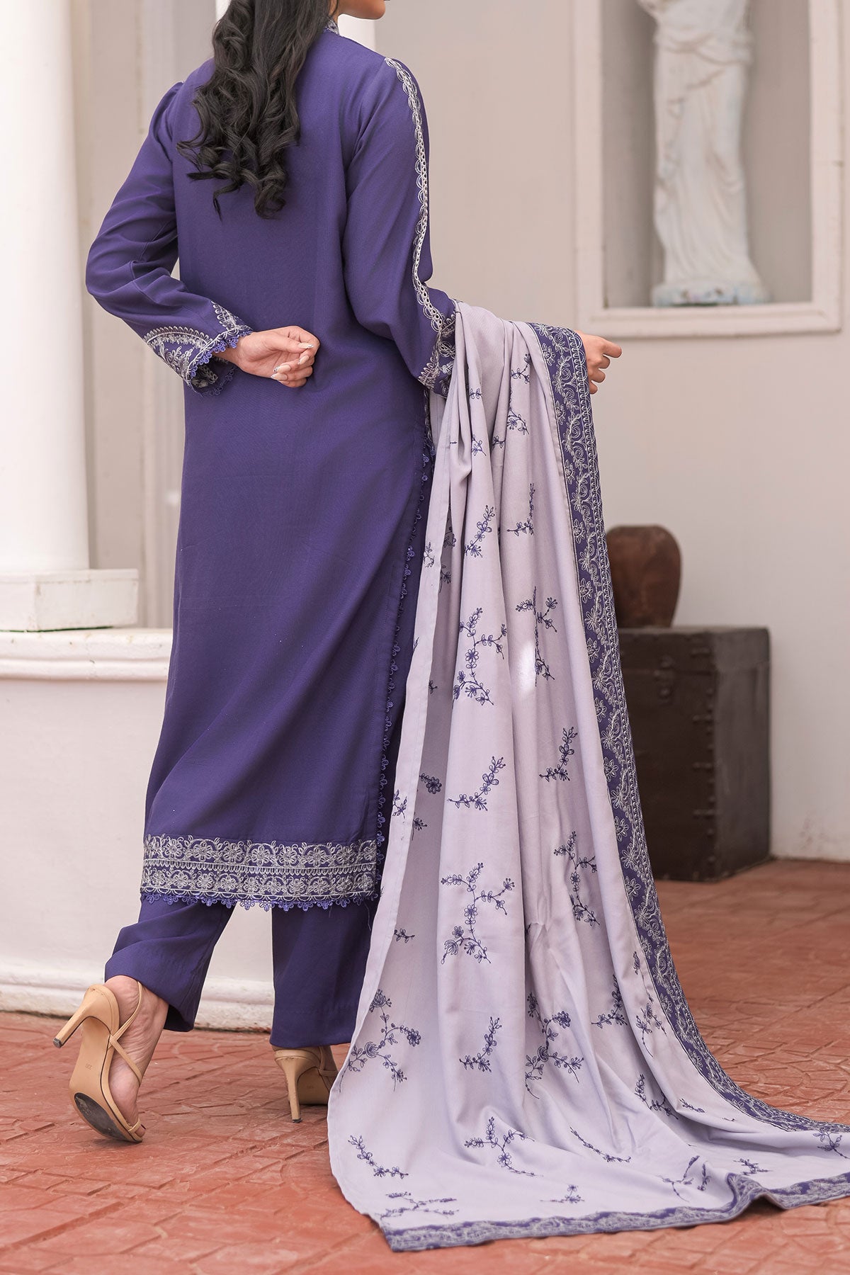 WOMEN'S-3 PIECE EMBROIDERY DHANAK| DH-25