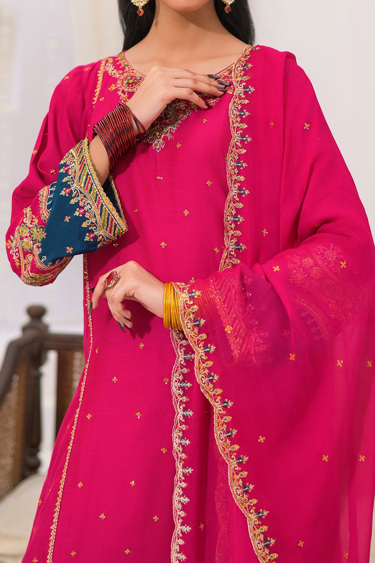 WOMEN'S-3 PIECE EMBROIDERY VISCOSE | VS-603