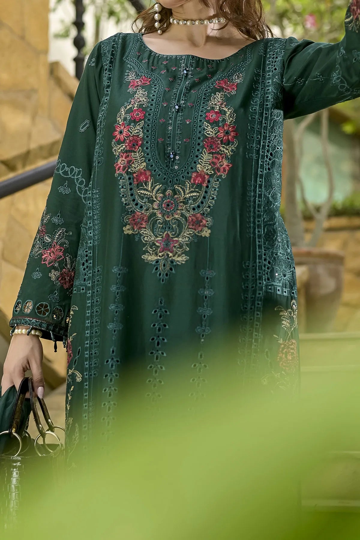 WOMEN'S-3 PIECE EMBROIDERY COTTON | CTN-451
