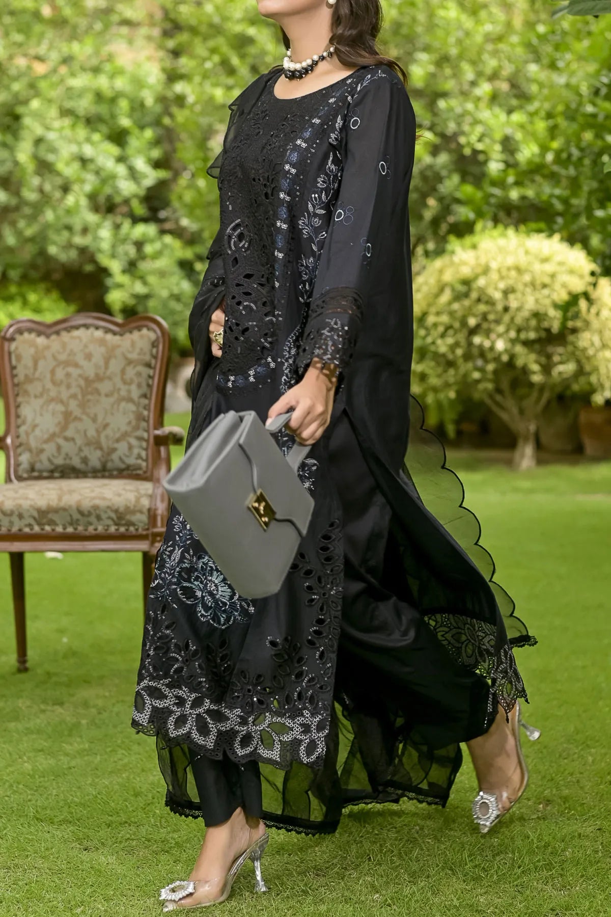 WOMEN'S-3 PIECE EMBROIDERY COTTON | CTN-458