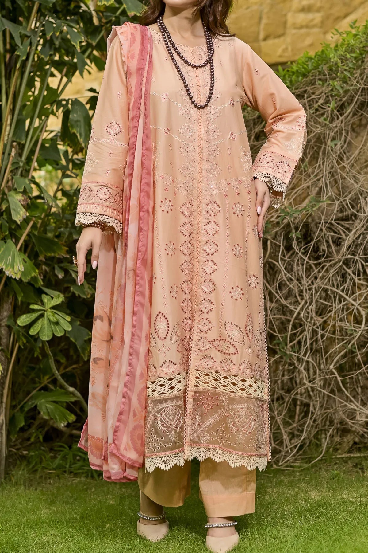 WOMEN'S-3 PIECE EMBROIDERY COTTON | CTN-460