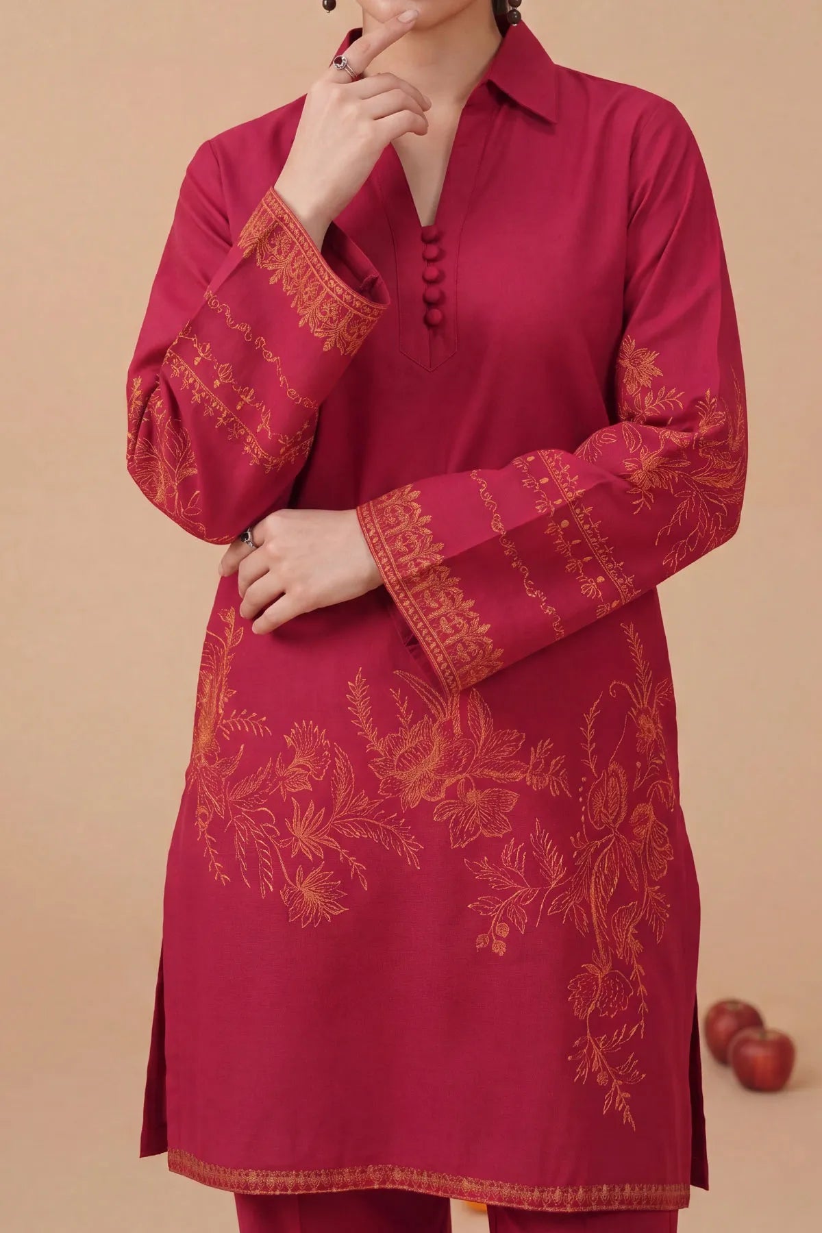 WOMEN'S-2 PIECE EMBROIDERY COTTON | CTN-473