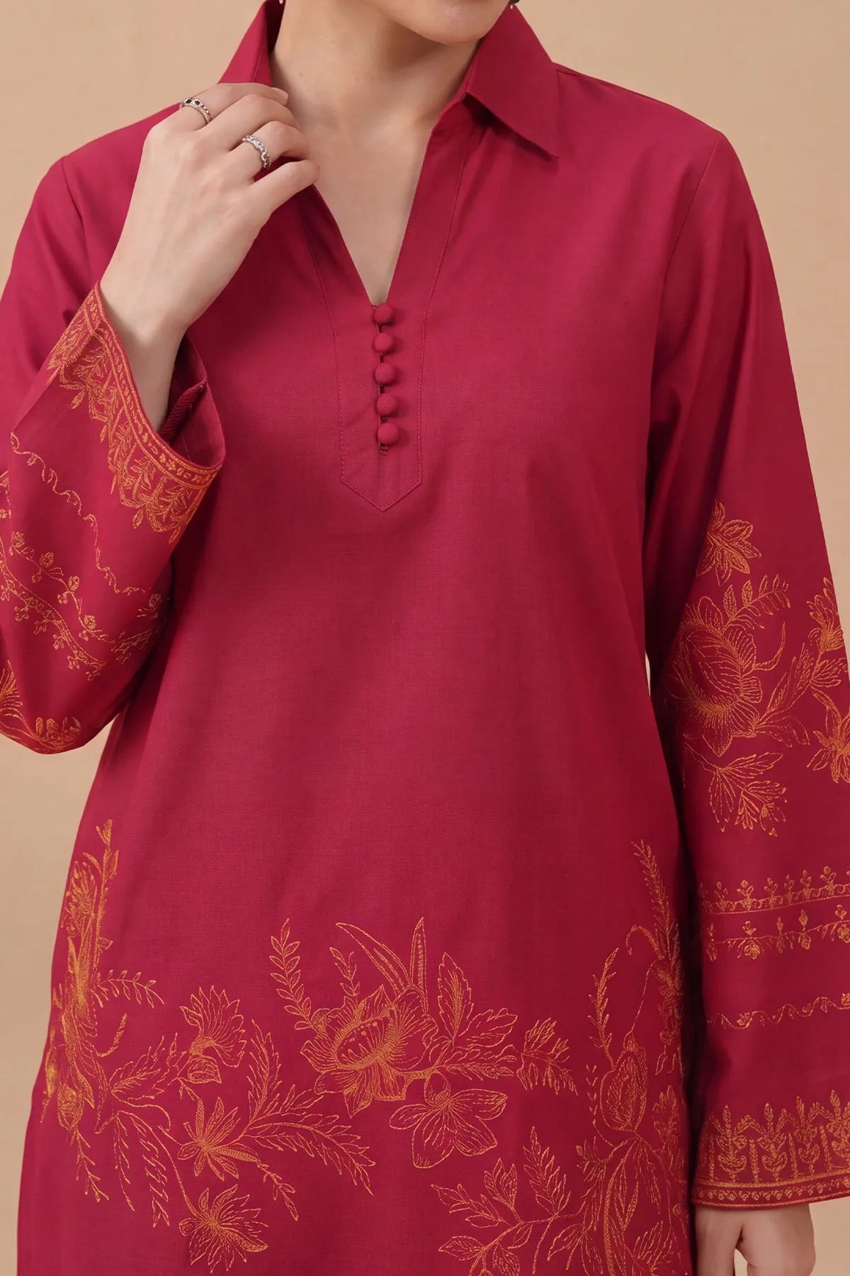 WOMEN'S-2 PIECE EMBROIDERY COTTON | CTN-473