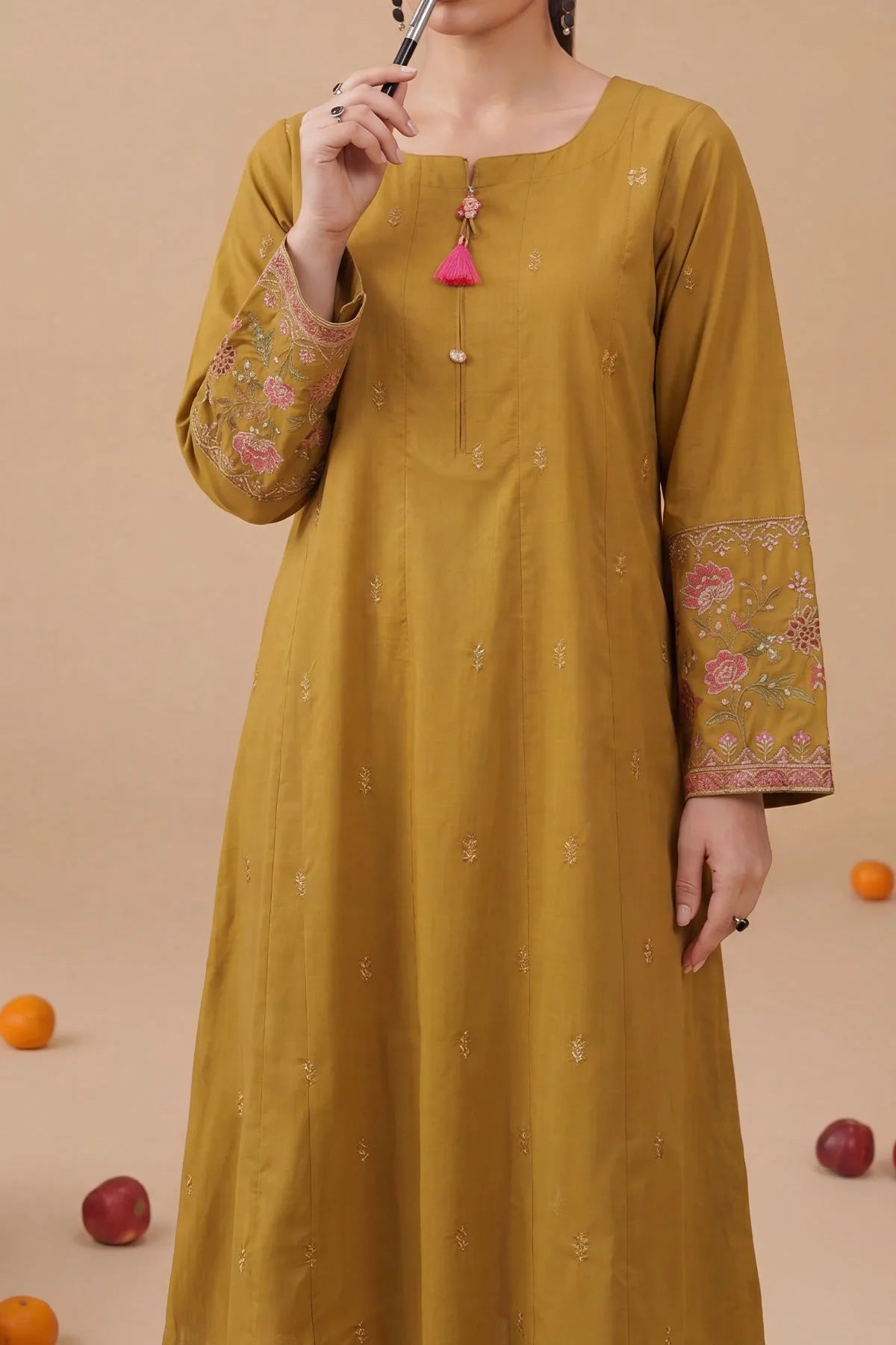 WOMEN'S-2 PIECE EMBROIDERY COTTON | CTN-474