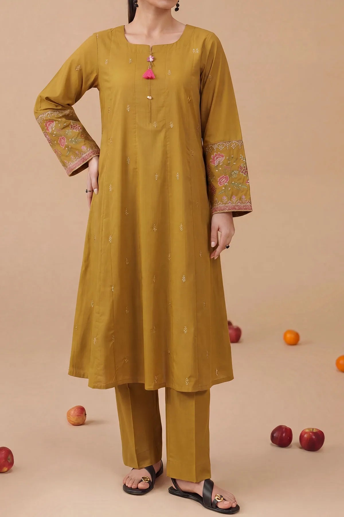 WOMEN'S-2 PIECE EMBROIDERY COTTON | CTN-474