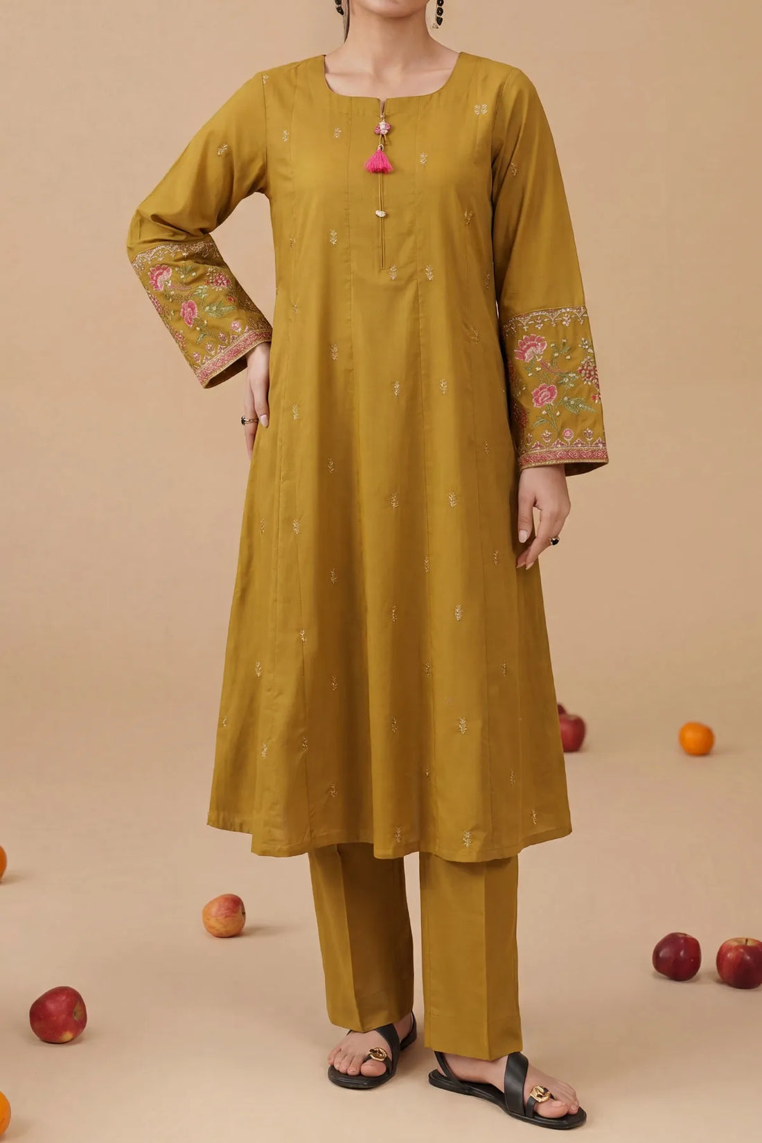 WOMEN'S-2 PIECE EMBROIDERY COTTON | CTN-474