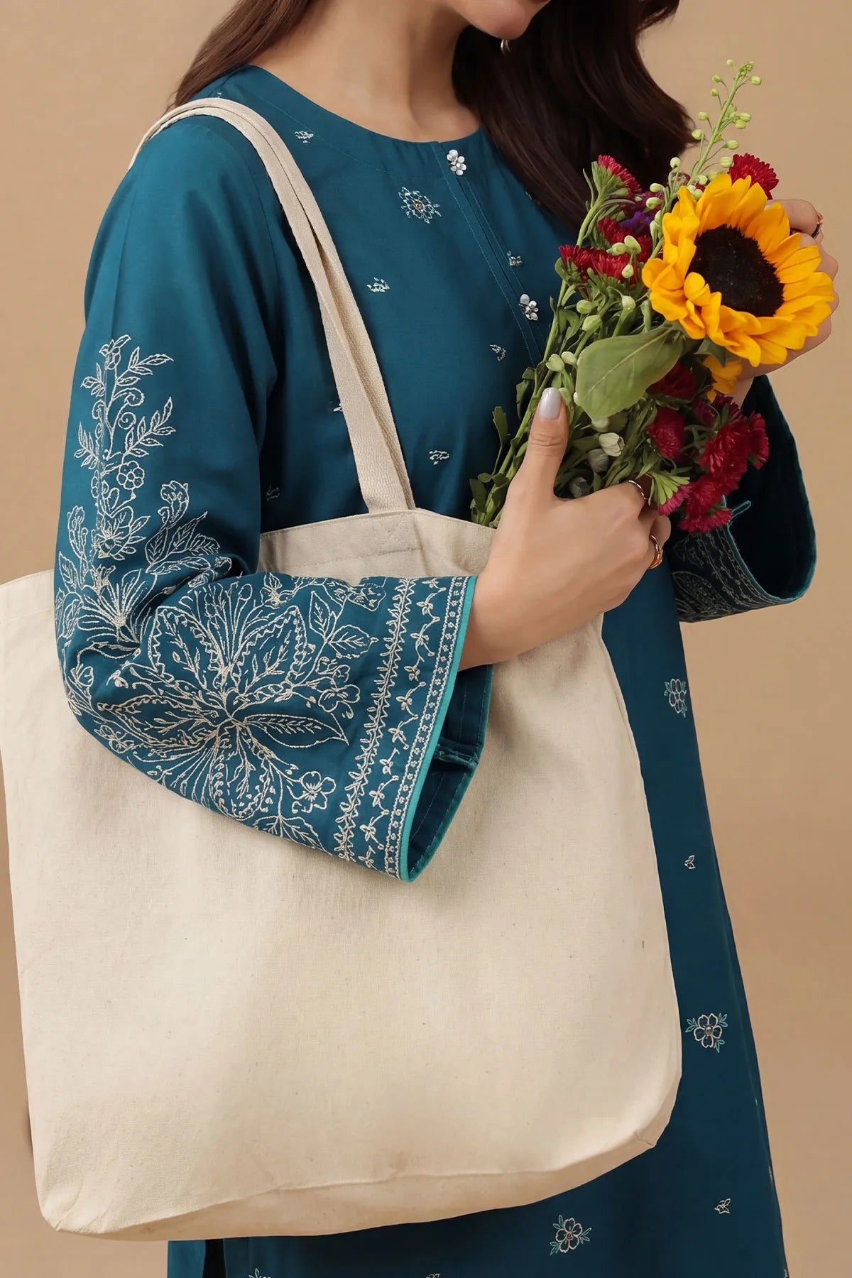 WOMEN'S-2 PIECE EMBROIDERY COTTON | CTN-475