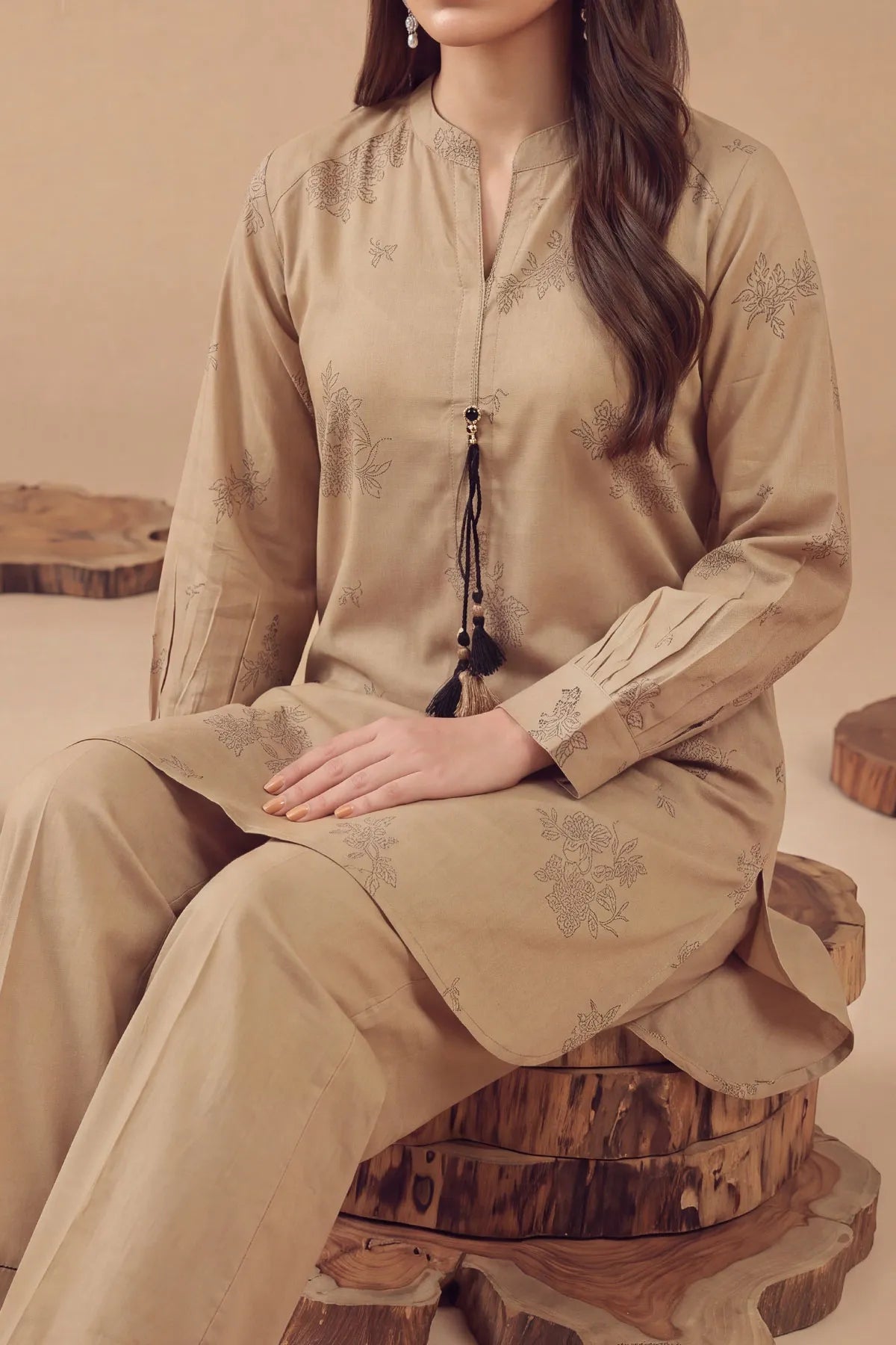 WOMEN'S-2 PIECE EMBROIDERY COTTON | CTN-477
