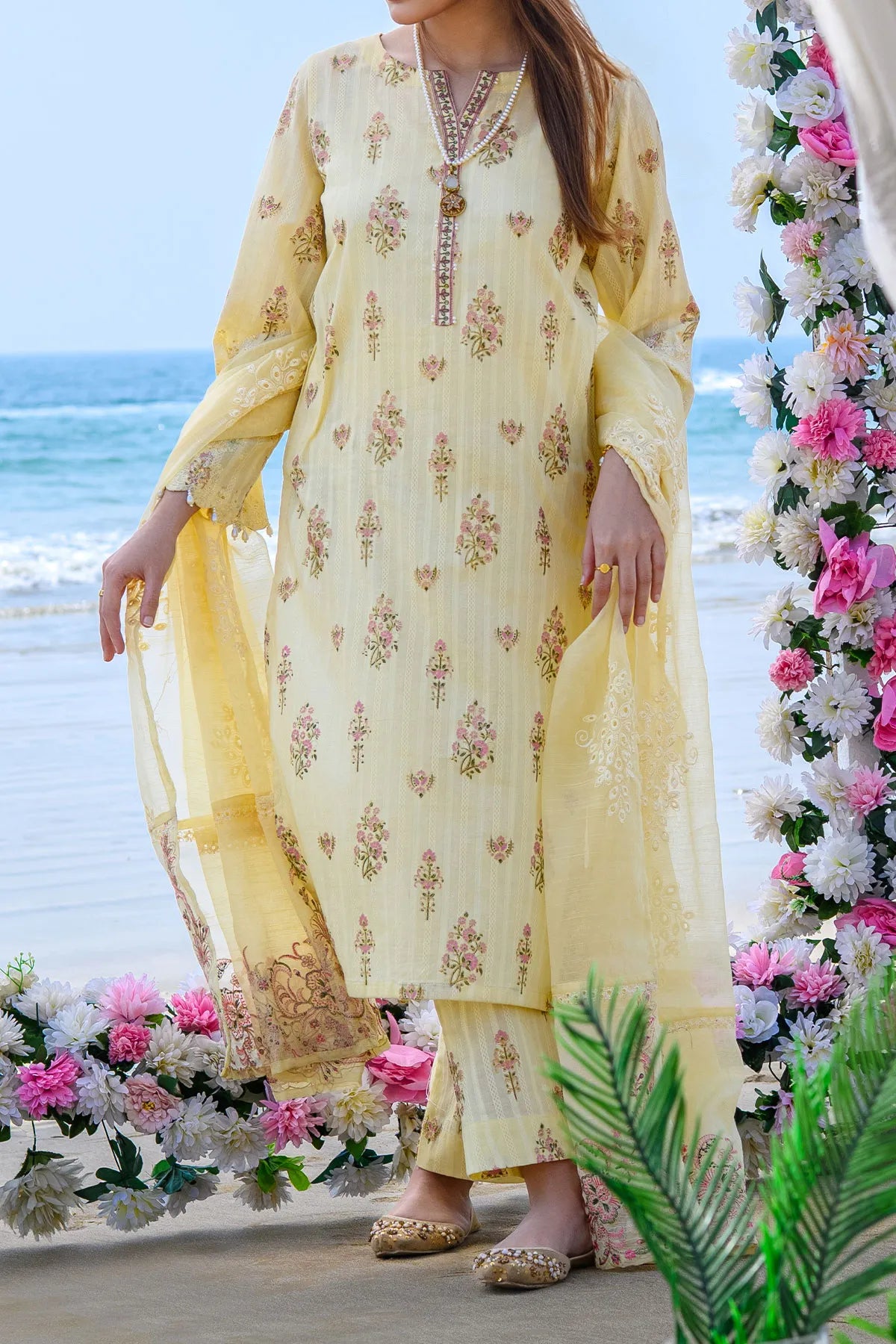 WOMEN'S-3 PIECE EMBROIDERY LAWN | DPC-382