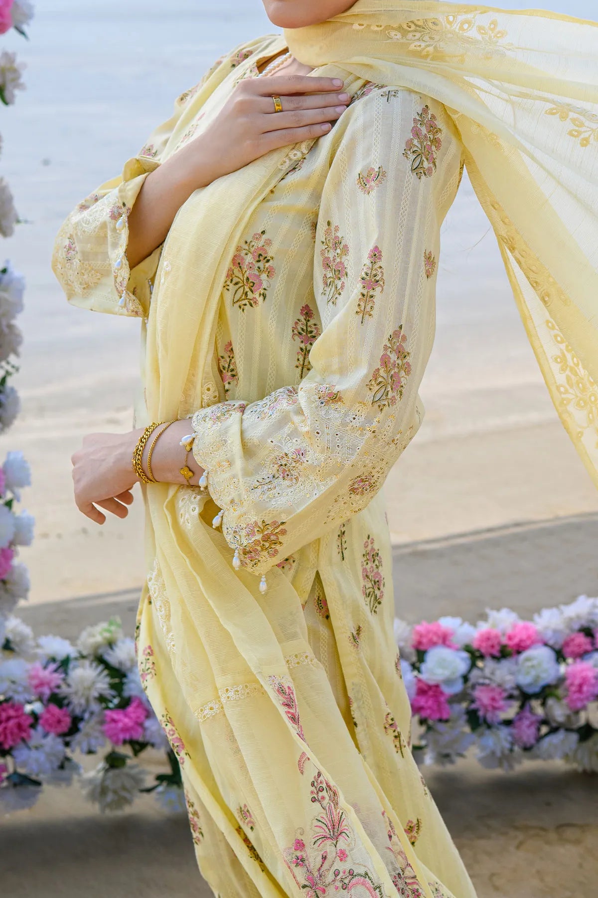 WOMEN'S-3 PIECE EMBROIDERY LAWN | DPC-382