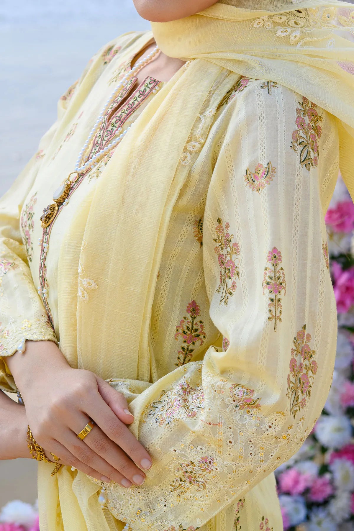 WOMEN'S-3 PIECE EMBROIDERY LAWN | DPC-382