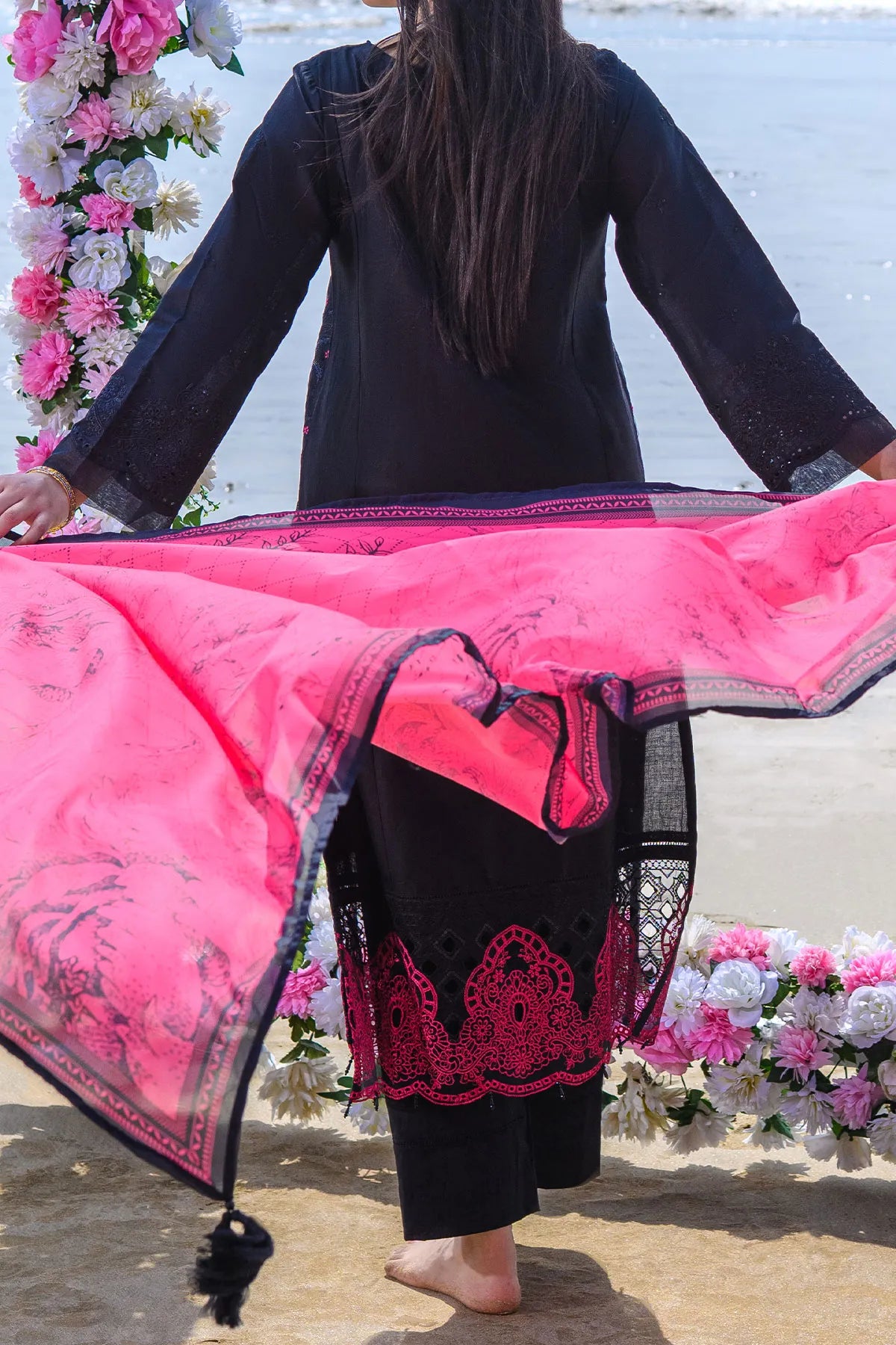 WOMEN'S-3 PIECE EMBROIDERY LAWN | DPC-384