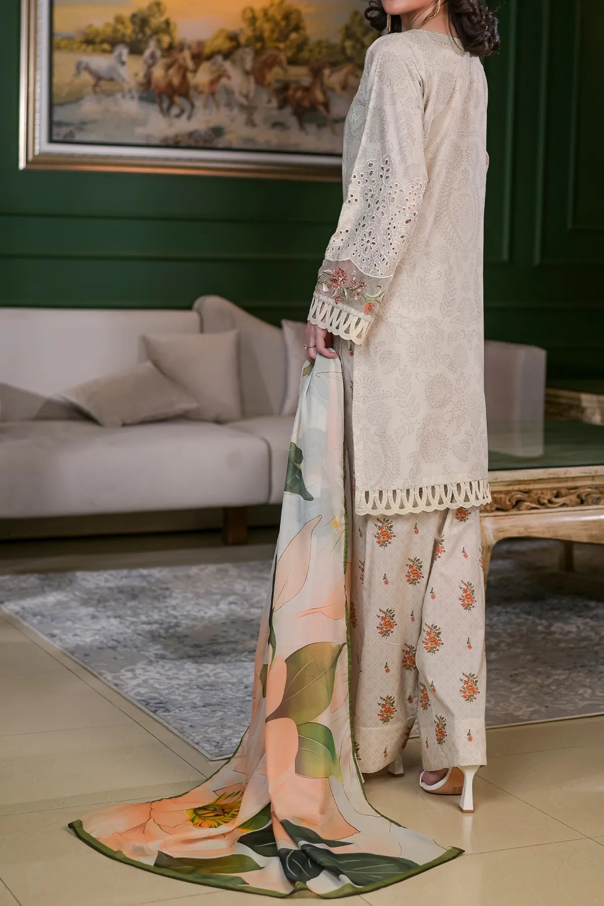 3 PIECE UNSTITCHED LAWN | UN-DPC-428