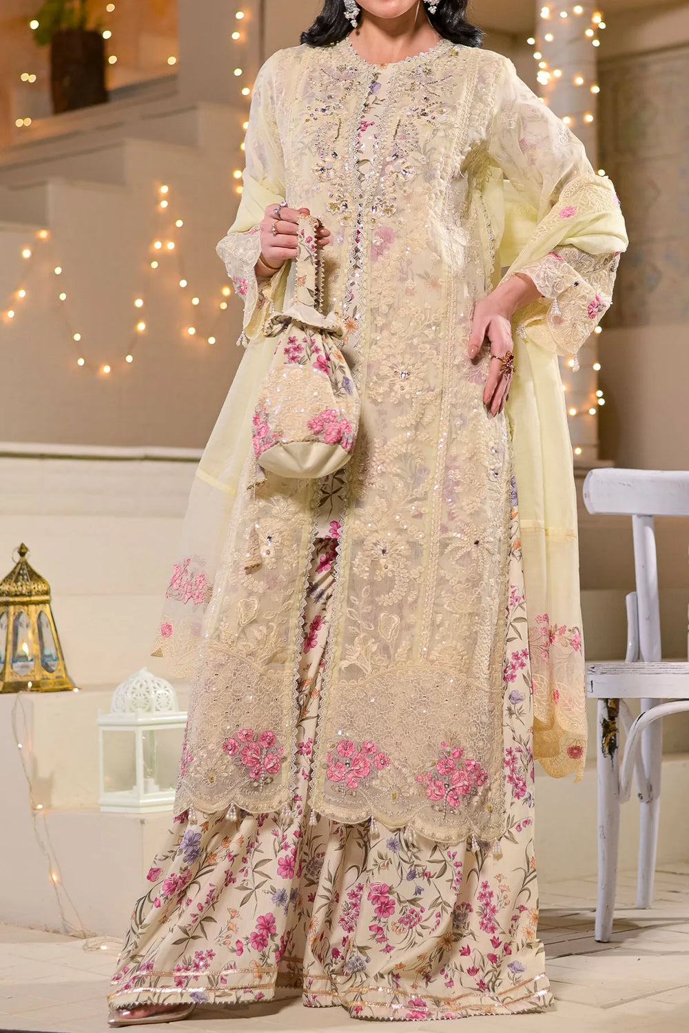 WOMEN'S-3 PIECE PRINTED RAW SILK | DPV-230