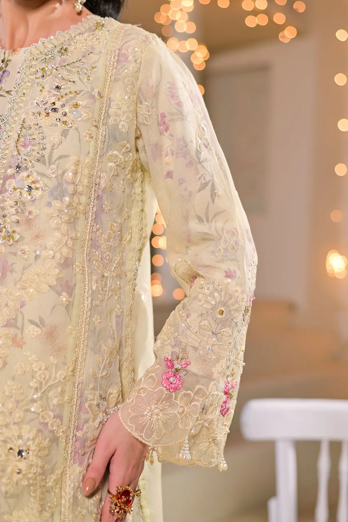 WOMEN'S-3 PIECE PRINTED RAW SILK | DPV-230