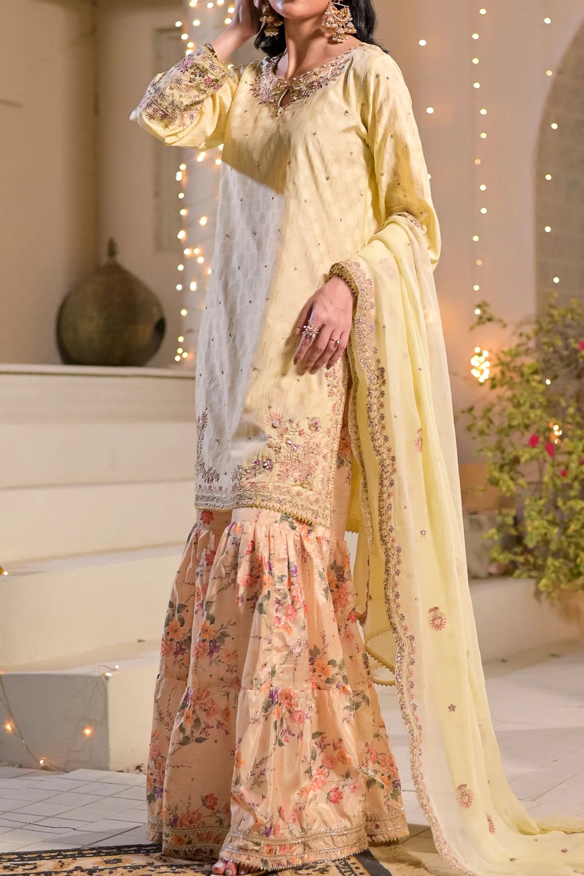 WOMEN'S-3 PIECE  PRINTED RAW SILK | DPV-240
