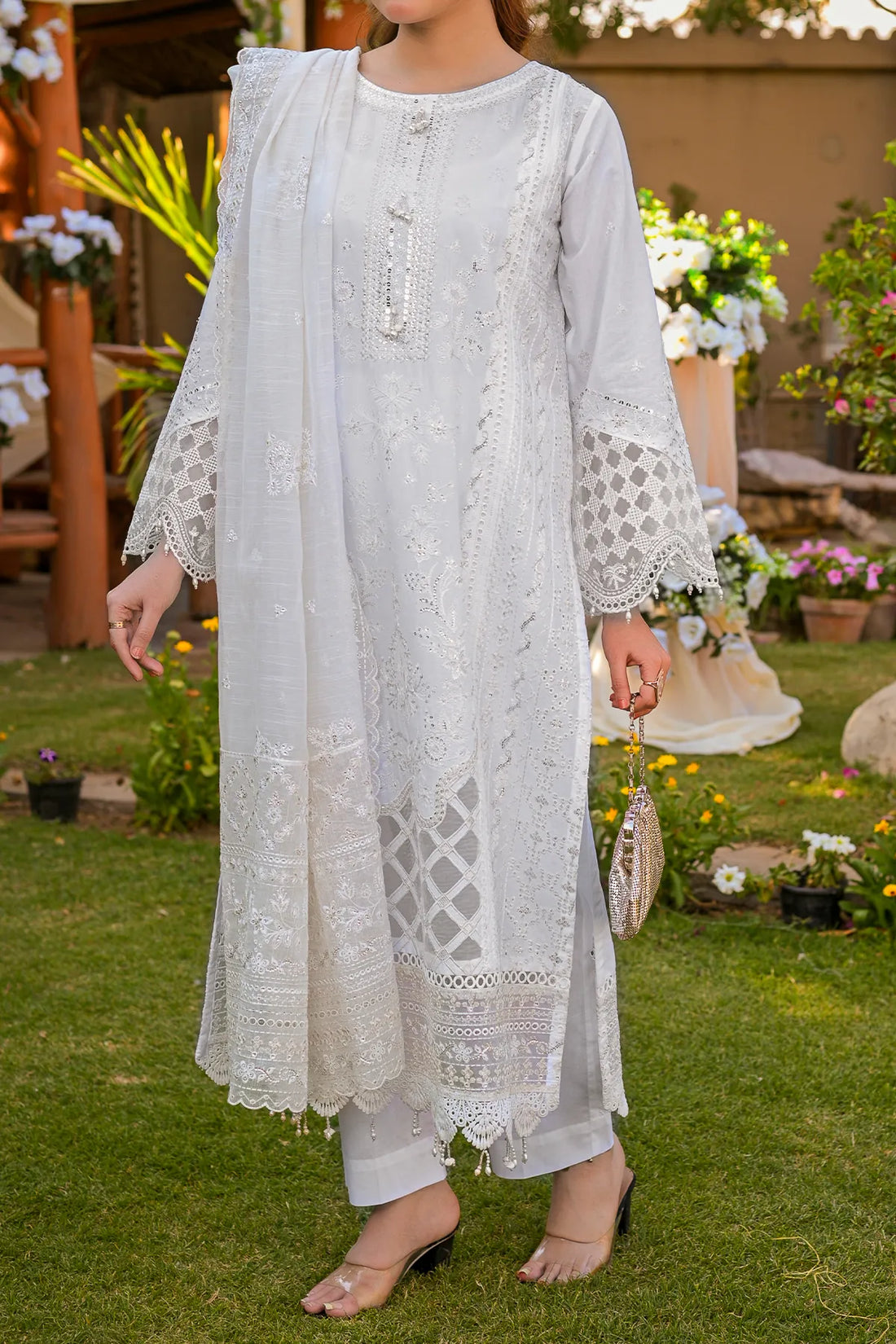WOMEN'S-3 PIECE EMBROIDERY COTTON | CTN-466