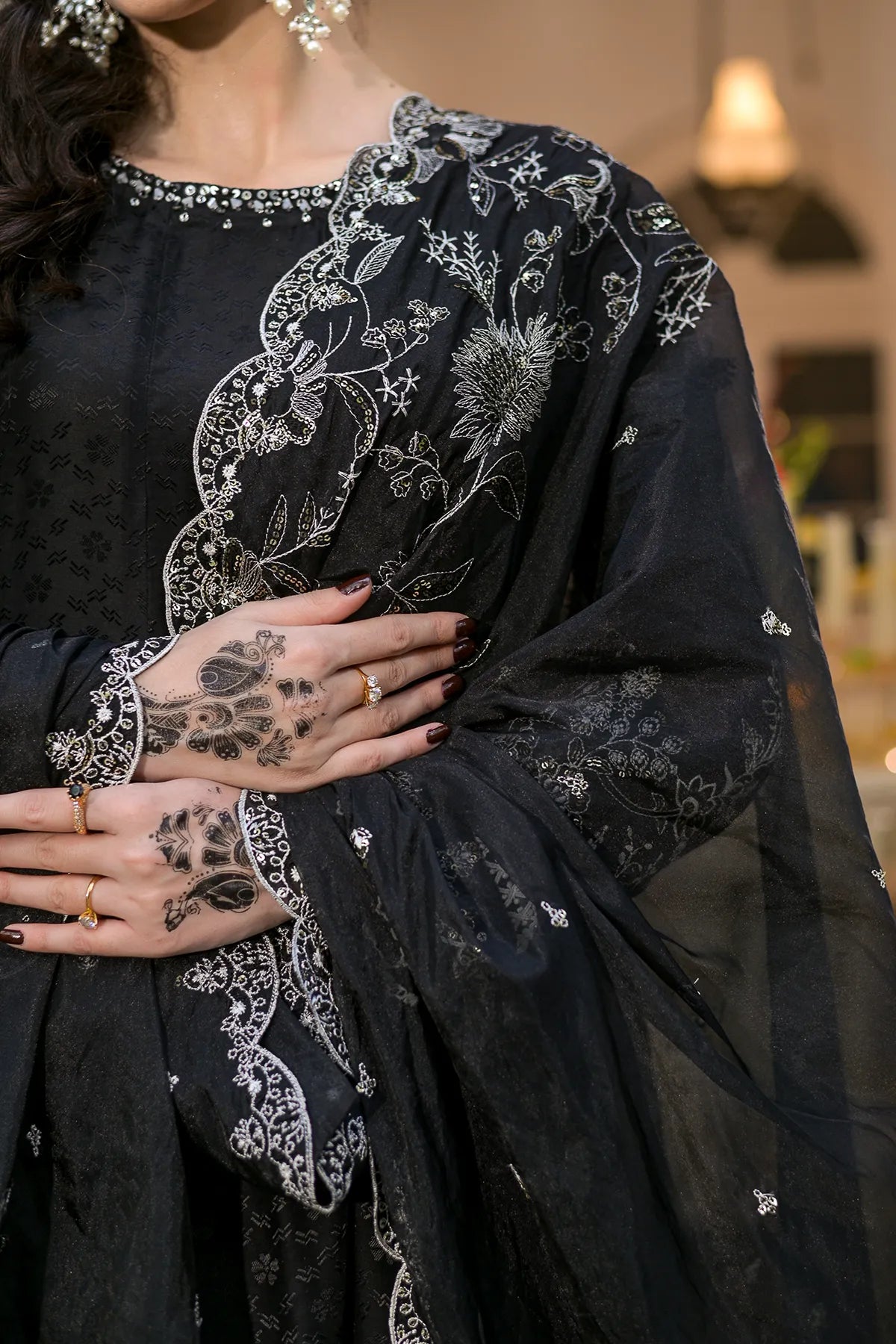 WOMEN'S-3 PIECE EMBROIDERY VISCOSE | VS-595