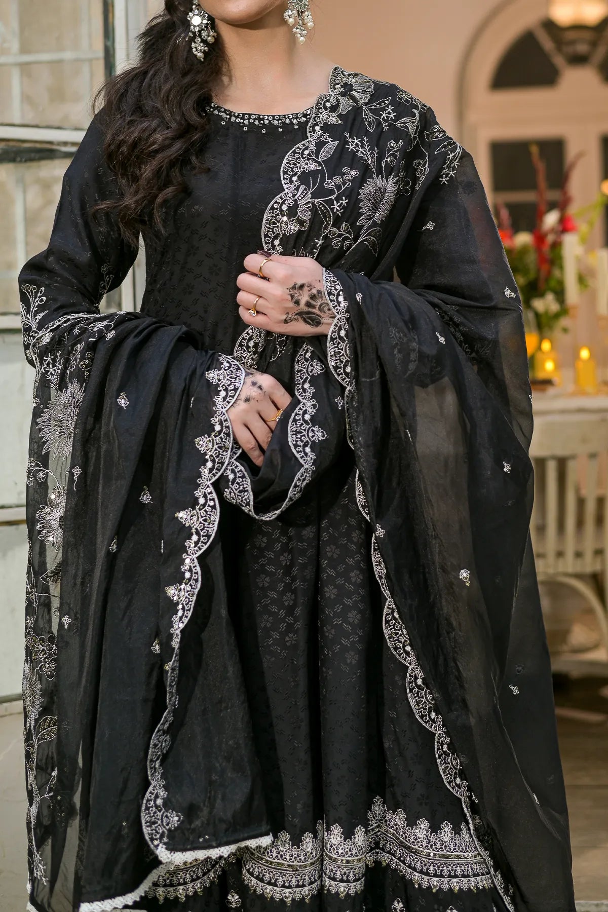 WOMEN'S-3 PIECE EMBROIDERY VISCOSE | VS-595