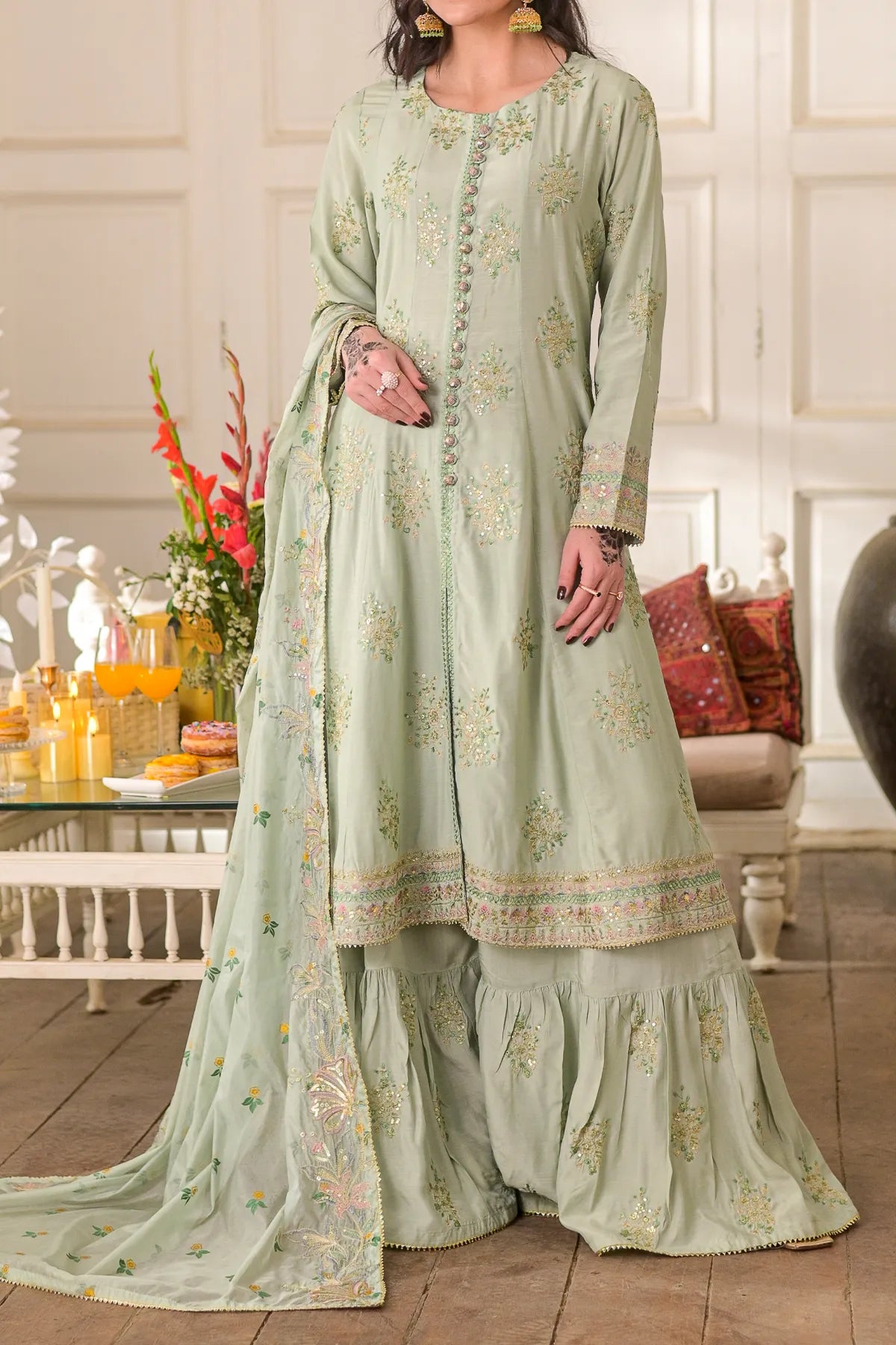 WOMEN'S-3 PIECE EMBROIDERY VISCOSE | VS-599