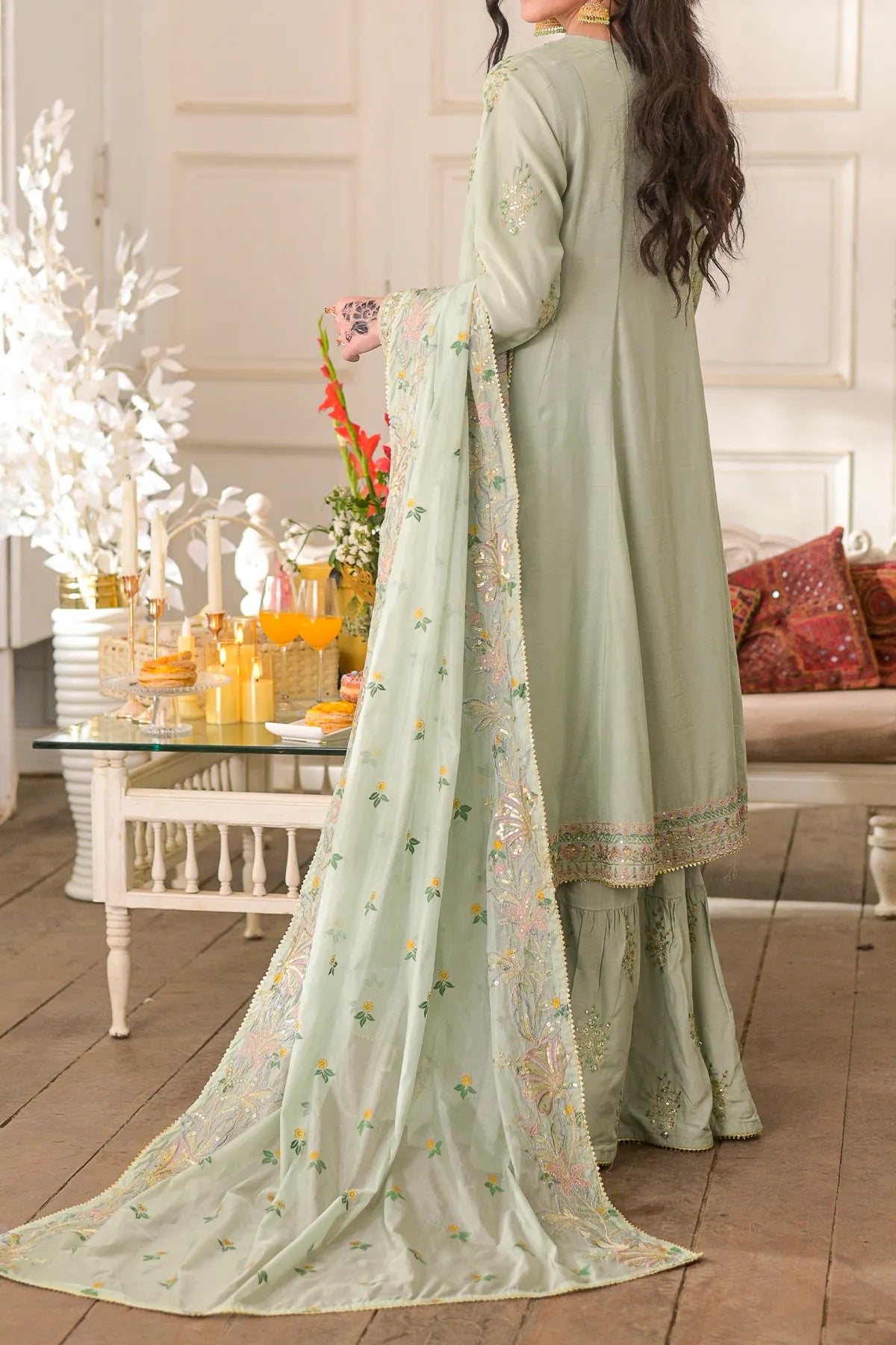 WOMEN'S-3 PIECE EMBROIDERY VISCOSE | VS-599