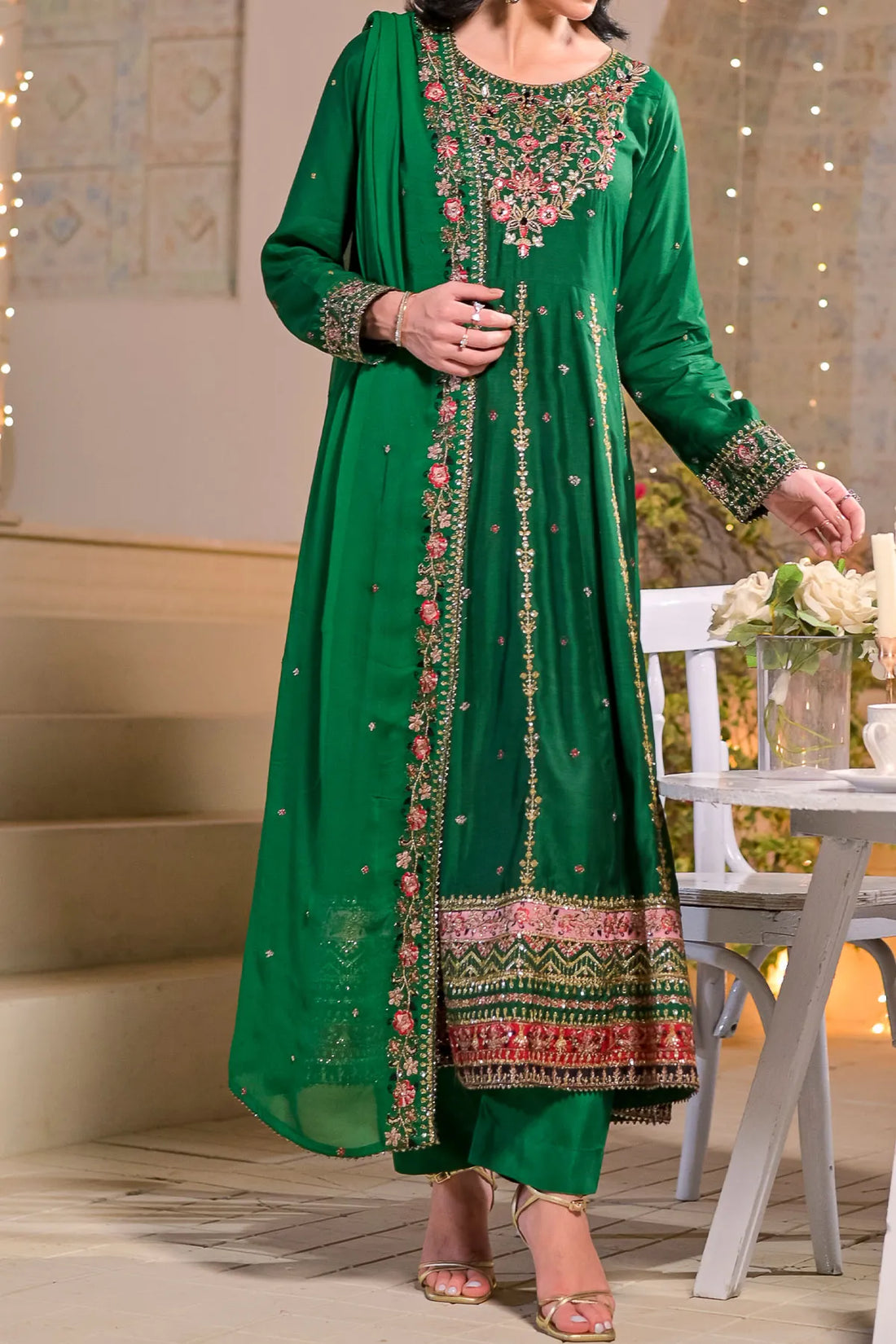 WOMEN'S-3 PIECE EMBROIDERY VISCOSE | VS-600